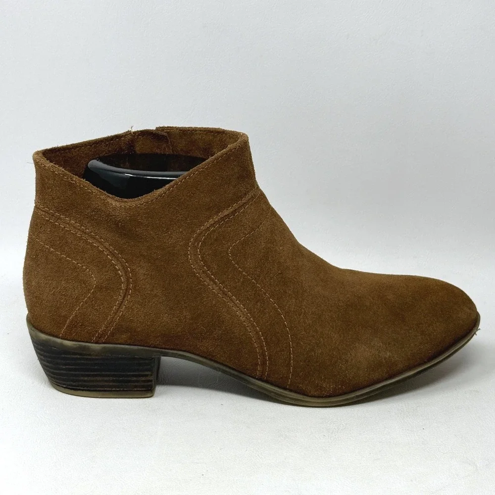 Skechers‎ Women Lovely Brown Suede Ankle Boots 8.5 Western Hipster Office Boho